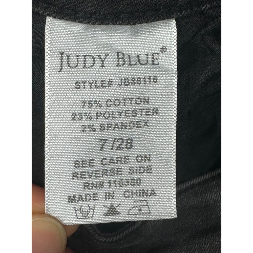 Judy Blue Women's Raw Hem Super Flare Gray Stretch Denim Jeans - 7/28 (28x33.5) - Picture 6 of 6